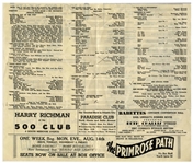 1939 Flyer for ''George White's Scandals'' at the Garden Pier Theatre, Listing The Three Stooges in 2 Places -- Measures 11'' x 9.5'' Unfolded -- Some Notations, Else Very Good Plus